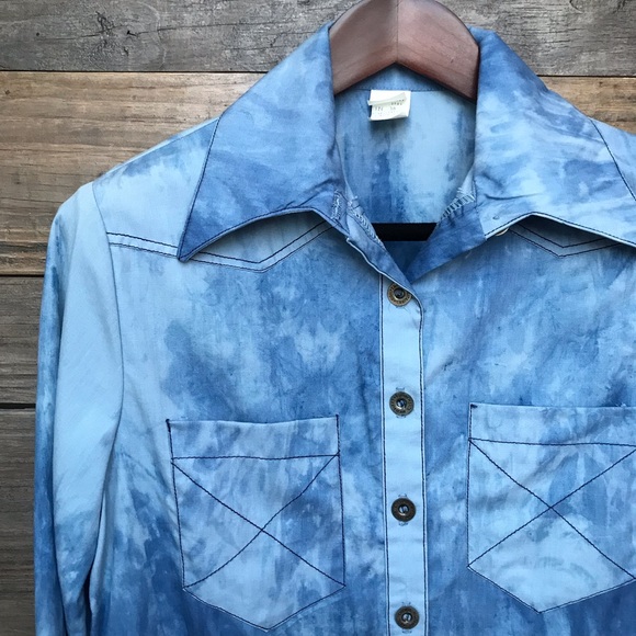 Vintage Button Down Long Sleeve Shirt M - Picture 1 of 6